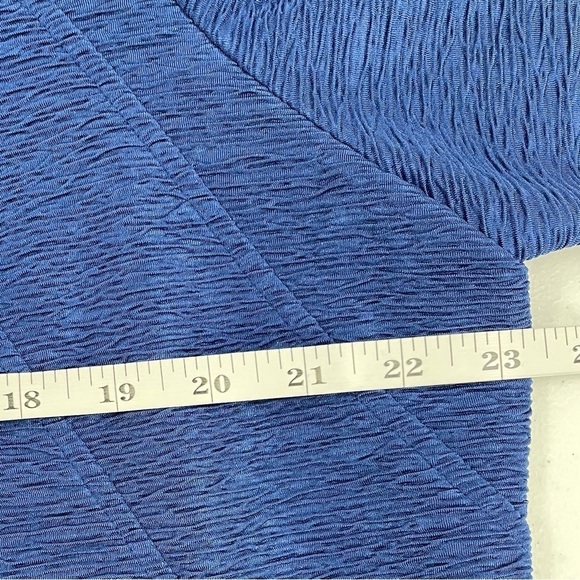 Alfred Dunner Royal Blue Ruched Lightweight Zip Up 3/4 Sleeve Pockets Jacket - Picture 7 of 10